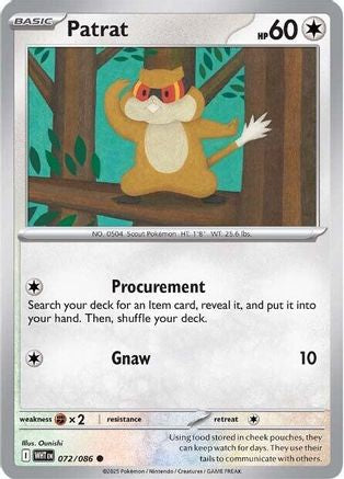 Patrat 070/086 - Reverse Holofoil SV White Flare - Common