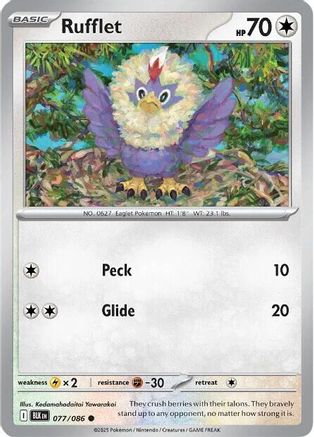 Rufflet 076/086 - Reverse Holofoil SV White Flare - Common