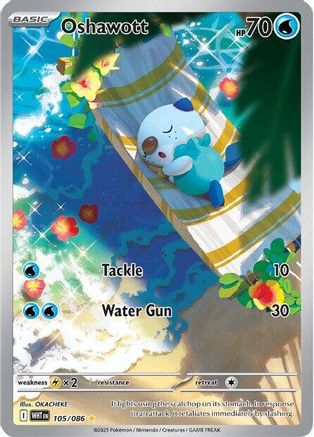Oshawott 102/086 - Holofoil SV White Flare - Illustration Rare