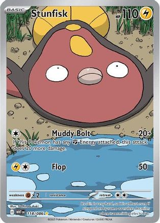 Stunfisk 115/086 - Holofoil SV White Flare - Illustration Rare