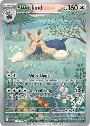 Stoutland 155/086 - Holofoil SV White Flare - Illustration Rare
