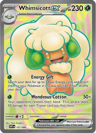 Whimsicott ex 159/086 - Holofoil SV White Flare - Ultra Rare