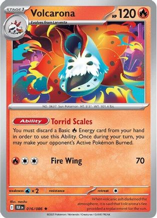 Volcarona 019/086 - Holofoil SV Black Bolt - Rare