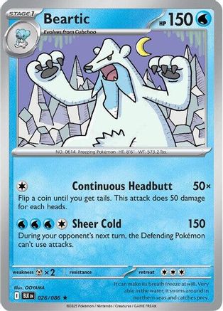Beartic 029/086 - Reverse Holofoil SV Black Bolt - Rare