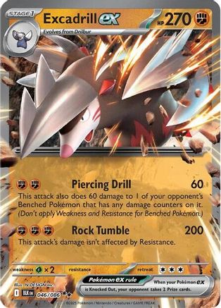 Excadrill ex 049/086 - Holofoil SV Black Bolt - Double Rare
