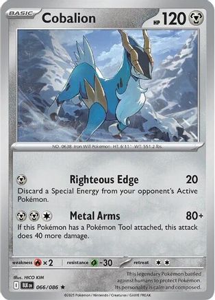 Cobalion 068/086 - Reverse Holofoil SV Black Bolt - Rare