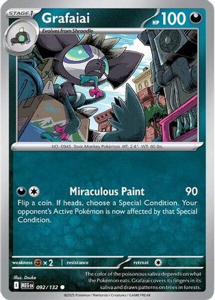 Grafaiai 092 - Reverse Holofoil ME01 Mega Evolution - Common