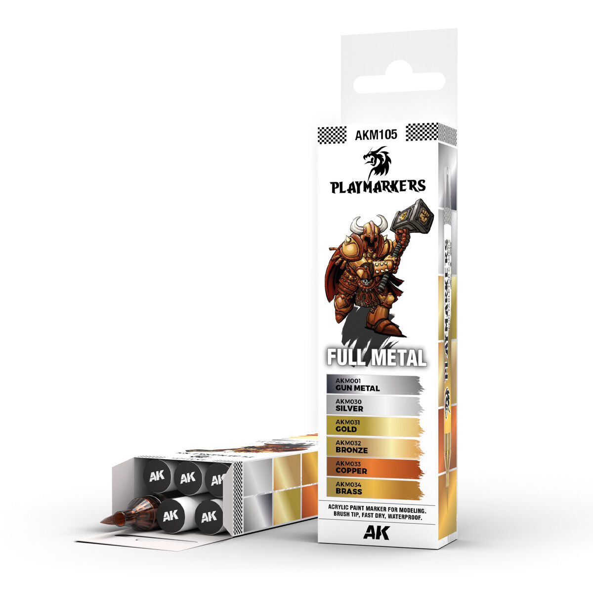AK Interactive - Playmarkers Set - Full Metal (6 Colours)