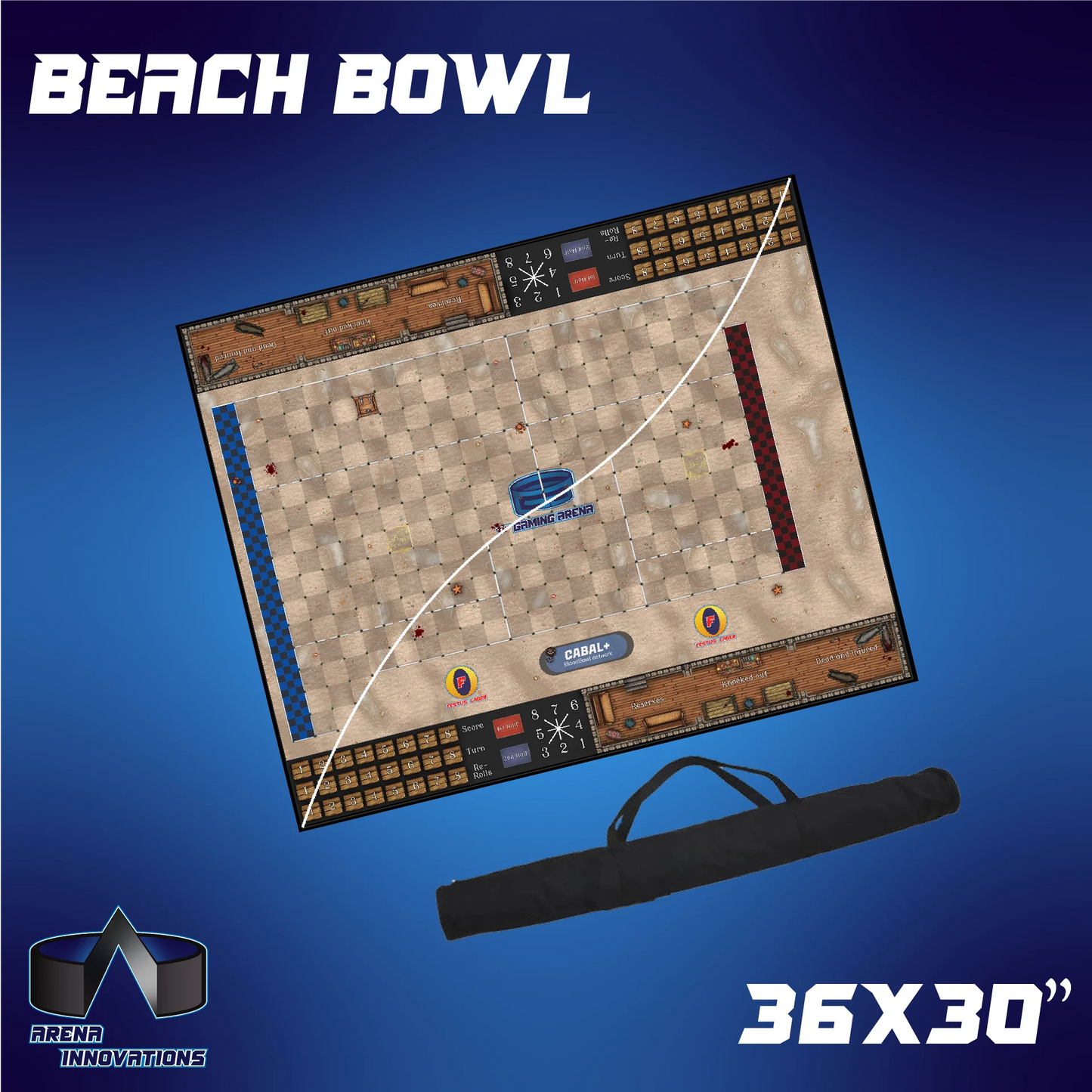 Gaming Arena Blood Bowl Mat: 36x30" - Beach Bowl