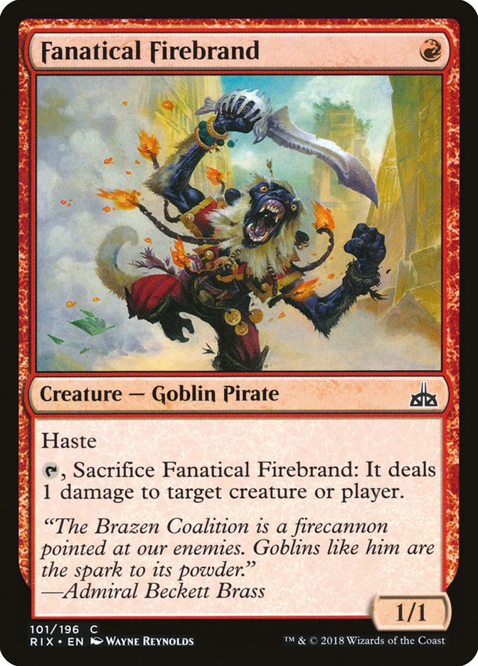 Fanatical Firebrand [Rivals of Ixalan] Foil