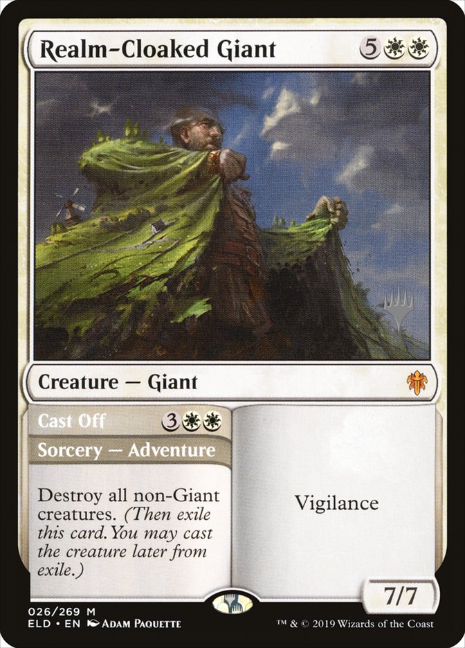 Realm-Cloaked Giant // Cast Off (Promo Pack) [Throne of Eldraine Promos] Foil