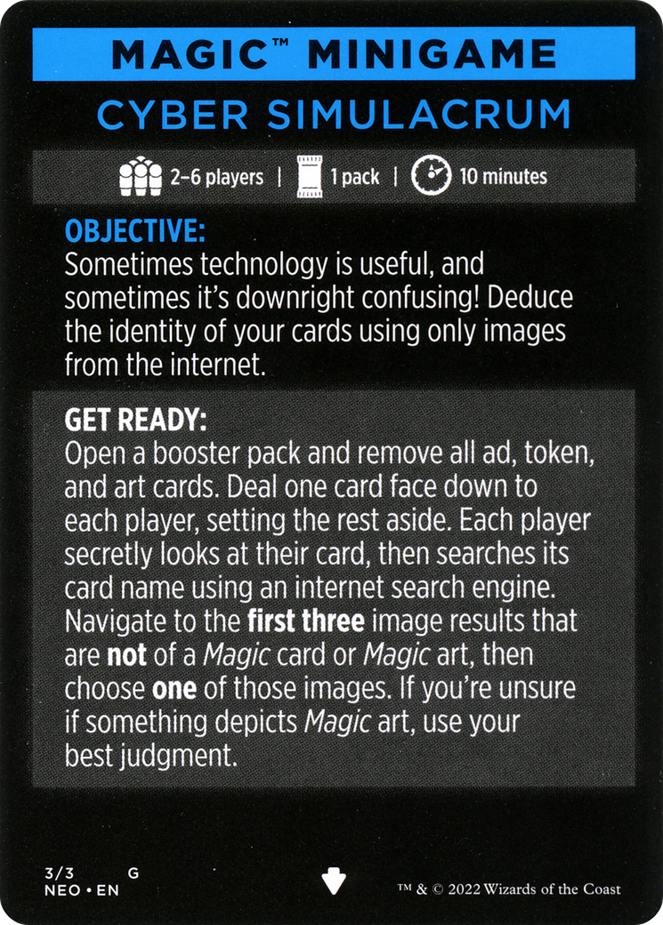 Cyber Simulacrum // Cyber Simulacrum (cont'd)  [Kamigawa: Neon Dynasty Minigames]