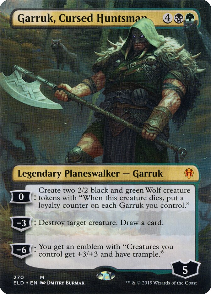 Garruk, Cursed Huntsman (Borderless) [Throne of Eldraine] Foil