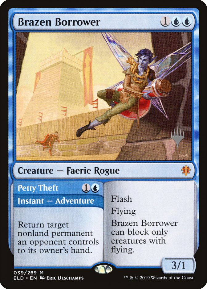Brazen Borrower // Petty Theft (Promo Pack) [Throne of Eldraine Promos] Foil