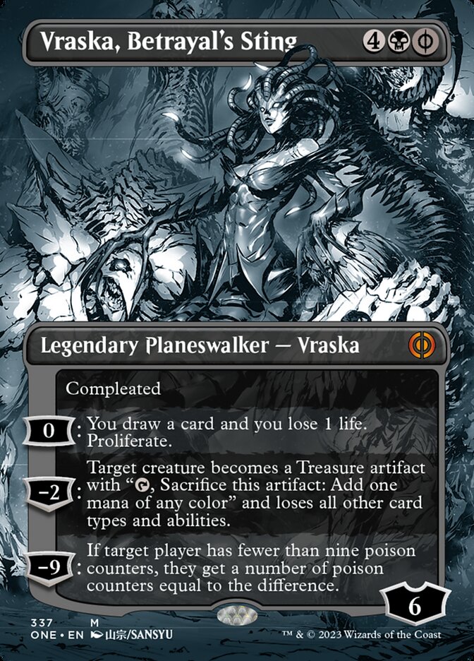 Vraska, Betrayal's Sting (Borderless Manga) [Phyrexia: All Will Be One] Foil