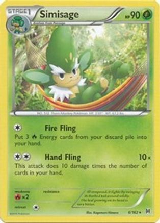 Simisage (6/162) [XY: BREAKthrough] Reverse Holofoil