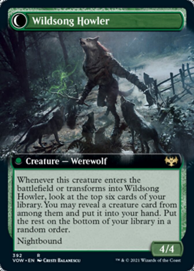 Howlpack Piper // Wildsong Howler (Extended Art) [Innistrad: Crimson Vow] Foil