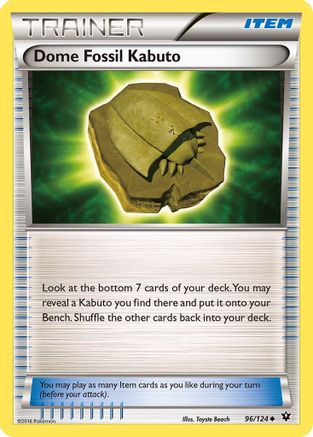 Dome Fossil Kabuto (96/124) [XY: Fates Collide] Reverse Holofoil