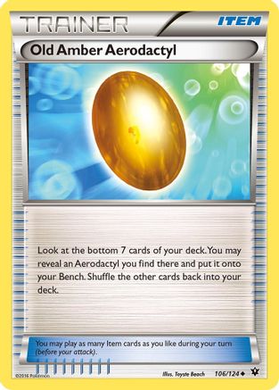 Old Amber Aerodactyl (106/124) [XY: Fates Collide] Reverse Holofoil