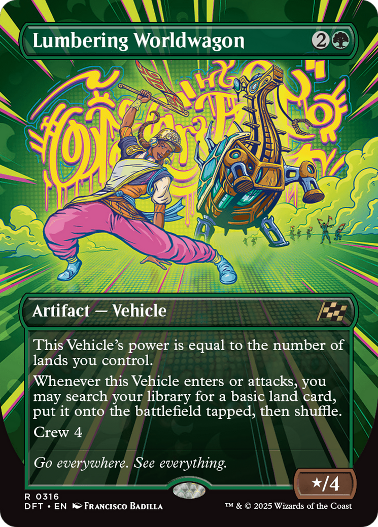 Lumbering Worldwagon (Borderless) [Aetherdrift] Foil