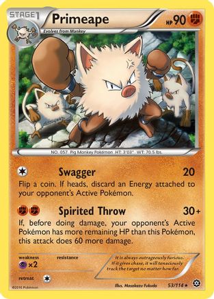 Primeape (53/114) [XY: Steam Siege] Reverse Holofoil