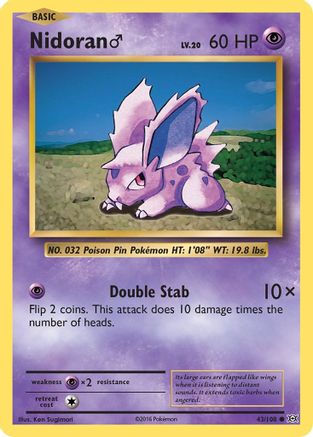 Nidoran (43/108) (Male) [XY: Evolutions] Reverse Holofoil