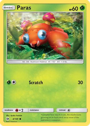 Paras (4/149) [Sun & Moon: Base Set] Reverse Holofoil