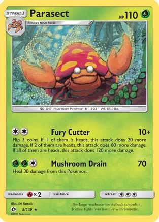 Parasect (5/149) [Sun & Moon: Base Set] Reverse Holofoil