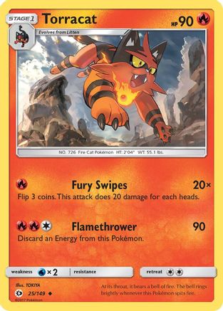 Torracat (25/149) [Sun & Moon: Base Set] Reverse Holofoil