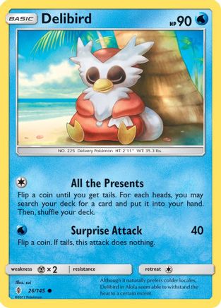 Delibird (26/145) [Sun & Moon: Guardians Rising] Reverse Holofoil