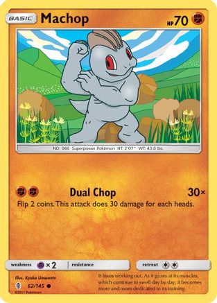 Machop (62/145) [Sun & Moon: Guardians Rising] Reverse Holofoil