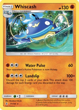 Whiscash (71/145) [Sun & Moon: Guardians Rising] Reverse Holofoil