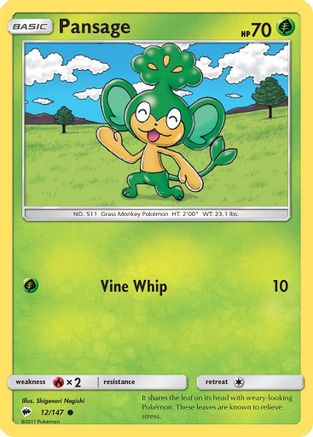 Pansage (12/147) [Sun & Moon: Burning Shadows] Reverse Holofoil