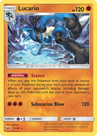 Lucario (71/147) [Sun & Moon: Burning Shadows] Reverse Holofoil
