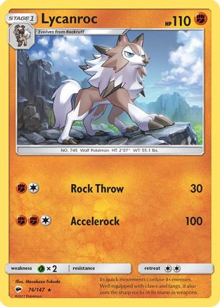 Lycanroc (76/147) [Sun & Moon: Burning Shadows] Reverse Holofoil