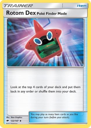 Rotom Dex Poke Finder Mode (122/147) [Sun & Moon: Burning Shadows] Reverse Holofoil