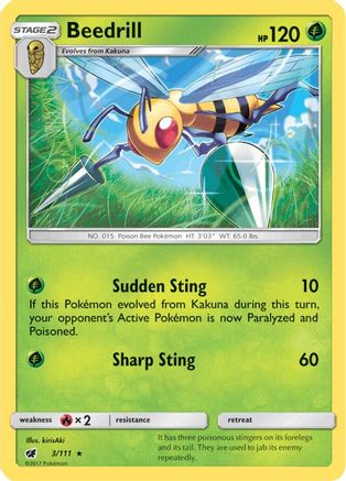 Beedrill (3/111) [Sun & Moon: Crimson Invasion] Reverse Holofoil