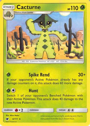 Cacturne (6/111) [Sun & Moon: Crimson Invasion] Reverse Holofoil