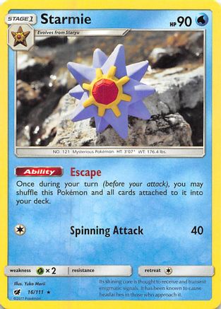 Starmie (16/111) [Sun & Moon: Crimson Invasion] Reverse Holofoil