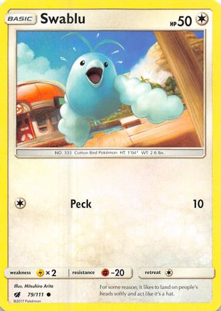 Swablu (79/111) [Sun & Moon: Crimson Invasion] Reverse Holofoil
