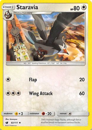 Staravia (82/111) [Sun & Moon: Crimson Invasion] Reverse Holofoil