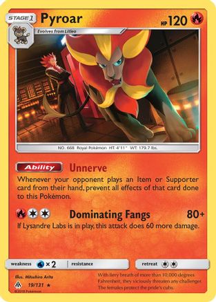 Pyroar (19/131) [Sun & Moon: Forbidden Light] Reverse Holofoil