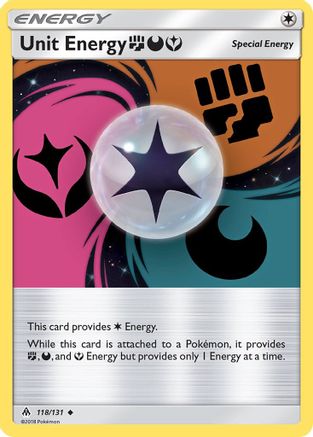 Unit Energy (118/131) (Fighting, Darkness, Fairy) [Sun & Moon: Forbidden Light] Reverse Holofoil