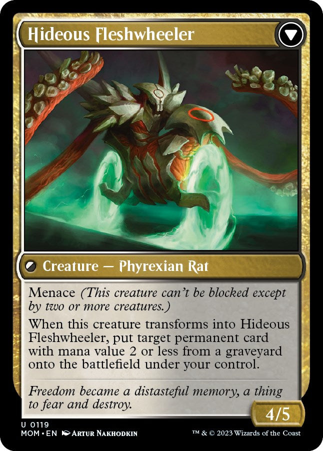 Nezumi Freewheeler // Hideous Fleshwheeler [March of the Machine] Foil