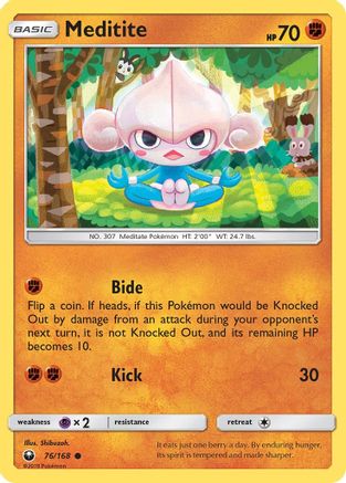 Meditite (76/168) [Sun & Moon: Celestial Storm] Reverse Holofoil