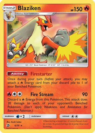 Blaziken (6/70) [Sun & Moon: Dragon Majesty] Reverse Holofoil