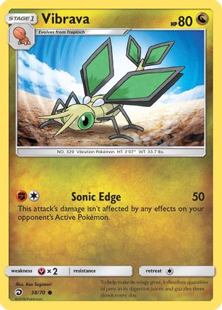 Vibrava (38/70) [Sun & Moon: Dragon Majesty] Reverse Holofoil