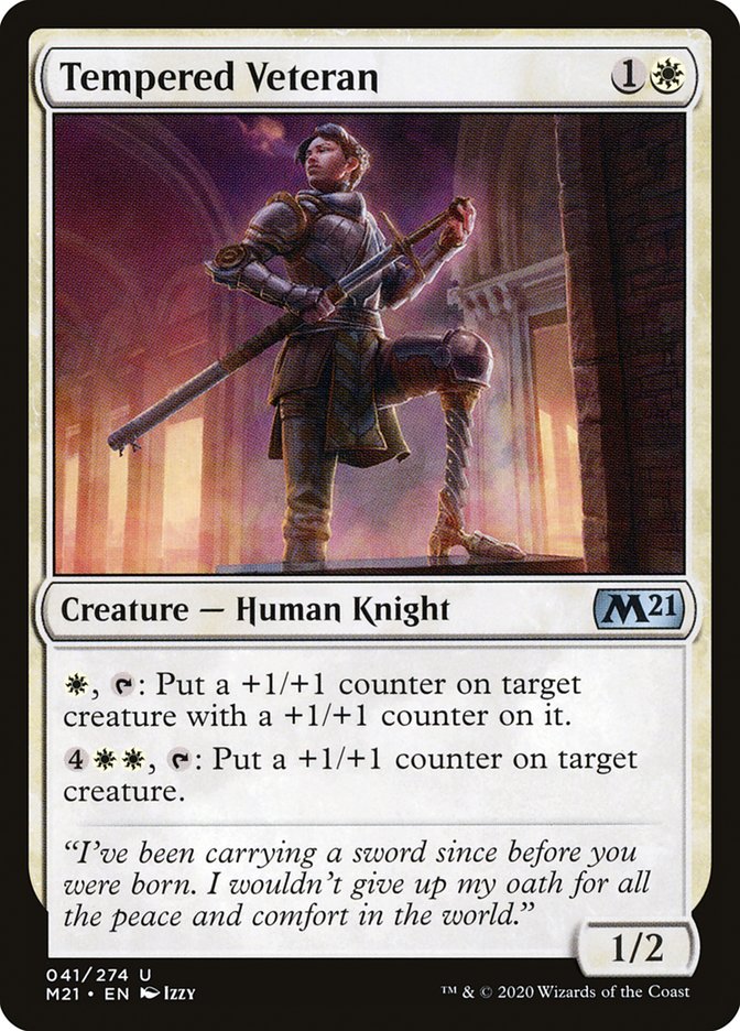 Tempered Veteran [Core Set 2021] Foil