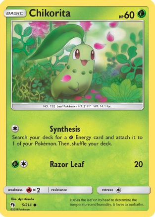 Chikorita (5/214) [Sun & Moon: Lost Thunder] Reverse Holofoil