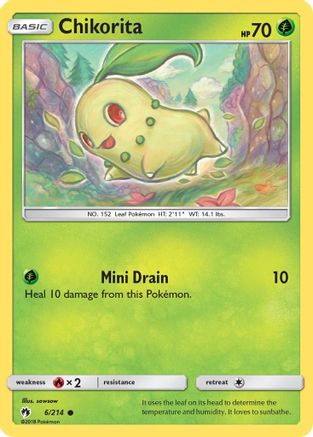 Chikorita (6/214) [Sun & Moon: Lost Thunder] Reverse Holofoil